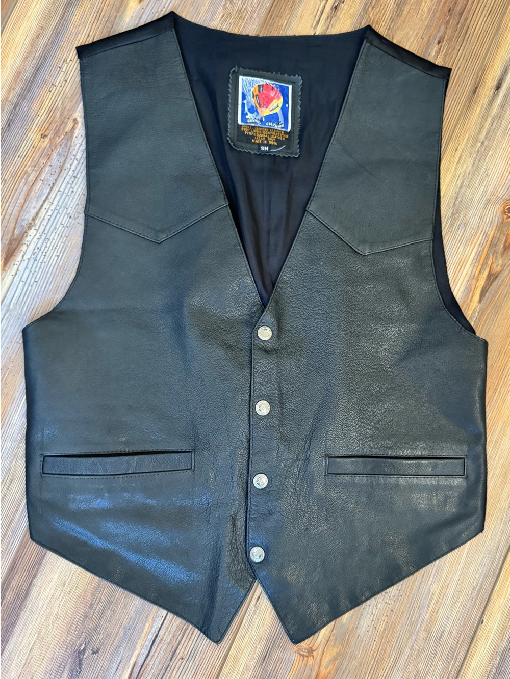 Classic Black Leather Vest